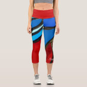 Rot und blau gefestigte Gläser Name Capri Leggings (Vorderseite)