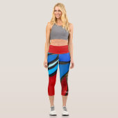 Rot und blau gefestigte Gläser Name Capri Leggings (Vorderseite)