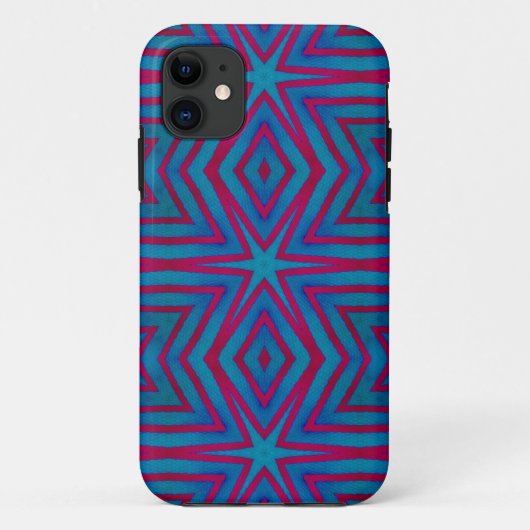 Rot und Blau Geometric Case-Mate iPhone Hülle (Rückseite)