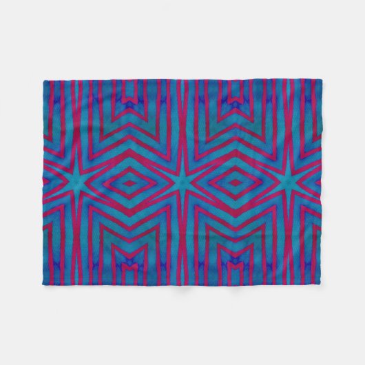 Rot und Blau Geometric Fleecedecke (Vorderseite (Horizontal))