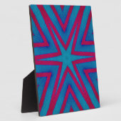 Rot und Blau Geometric Fotoplatte (Seite)