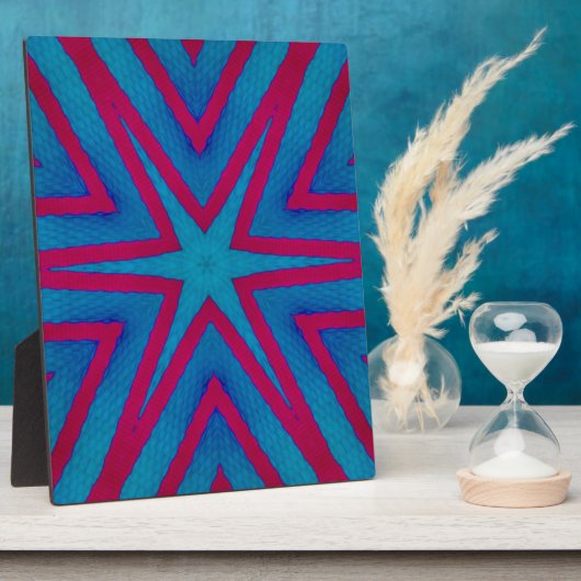 Rot und Blau Geometric Fotoplatte (Seite)