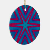 Rot und Blau Geometric Keramik Ornament (Rechts)