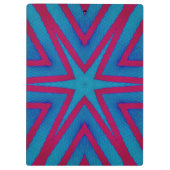 Rot und Blau Geometric Klemmbrett (Rückseite)