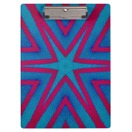 Rot und Blau Geometric Klemmbrett (Vorderseite)