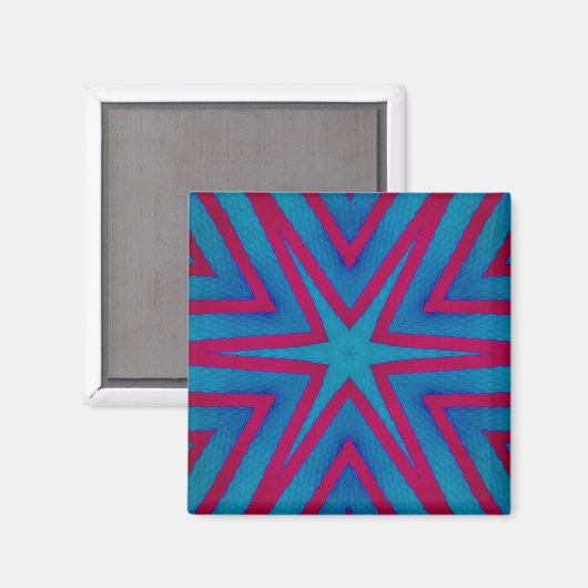 Rot und Blau Geometric Magnet (Vorderseite/Rückseite)
