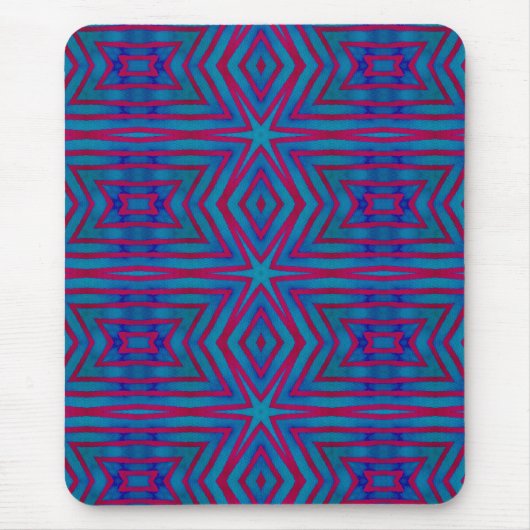 Rot und Blau Geometric Mousepad (Vorne)