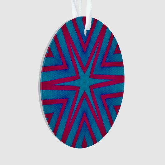 Rot und Blau Geometric Ornament (Vorderseite)