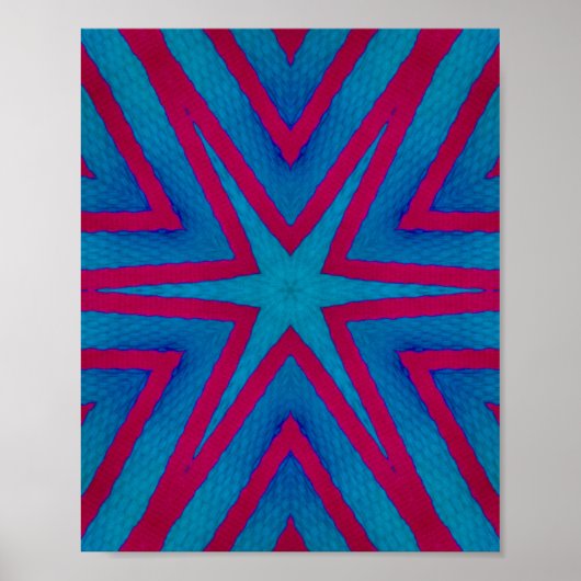 Rot und Blau Geometric Poster (Vorne)