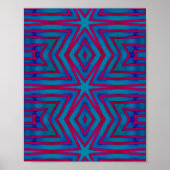Rot und Blau Geometric Poster (Vorne)