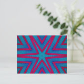 Rot und Blau Geometric Postkarte (Stehend Vorderseite)