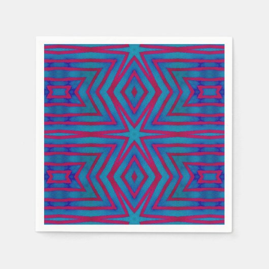 Rot und Blau Geometric Serviette (Vorderseite)
