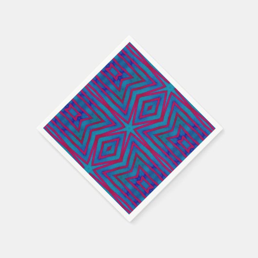 Rot und Blau Geometric Serviette (Ecke)