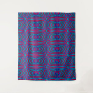 Rot und Blau Geometric Wandteppich