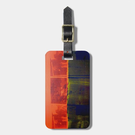 Rot und Blau Gepäckanhänger (Vorderseite vertikal)
