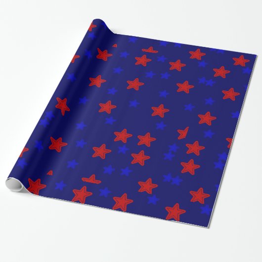 Rot und Blau - Geschenkpapier (Ungerollt)