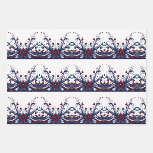 Rot und Blau Geschenkpapier Set (Vorderseite 2)