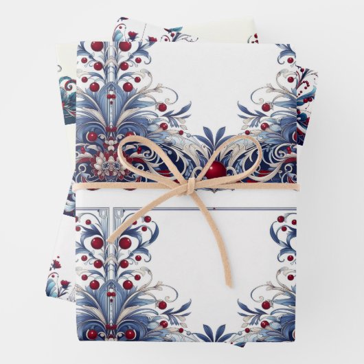 Rot und Blau Geschenkpapier Set (Beispiel)