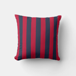 Rot und blau gestreift Coastal Preppy Kissen