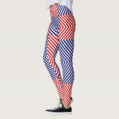 Rot und Blau, gestreift Leggings (Links)