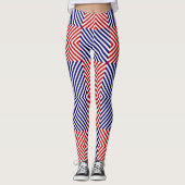 Rot und Blau, gestreift Leggings (Vorderseite)