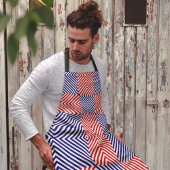 Rot und Blau, gestreift Schürze