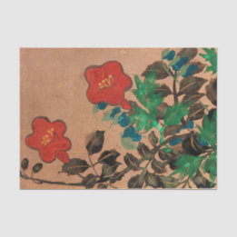 Rot und Blau gestrichene Blume für Dekoupage Seidenpapier