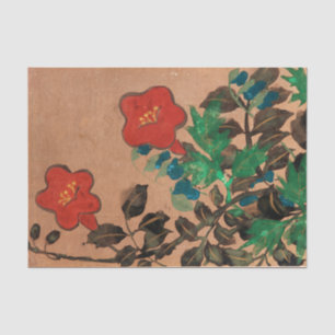 Rot und Blau gestrichene Blume für Dekoupage Seidenpapier