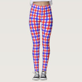 Rot und Blau Gingham Leggings (Vorderseite)