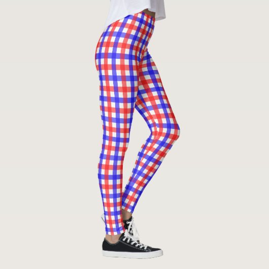 Rot und Blau Gingham Leggings (Rechts)
