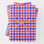 Rot und Blau Gingham Mini Karo Geschenkpapier Set (Beispiel)