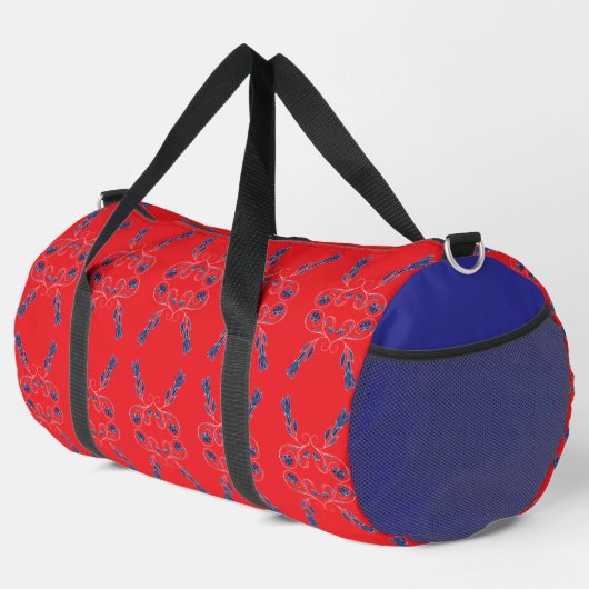 Rot und Blau groß Duffle Bag (Rechte Ecke)