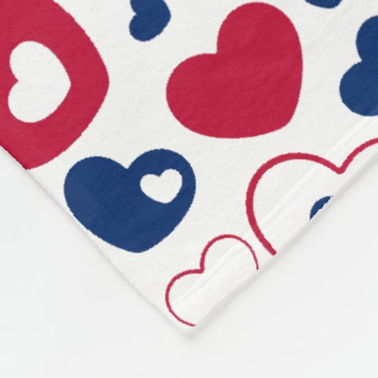 Rot und Blau Herz Blanket Fleecedecke (Ecke)