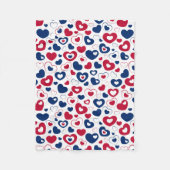 Rot und Blau Herz Blanket Fleecedecke (Vorderseite)