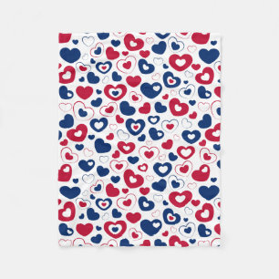 Rot und Blau Herz Blanket Fleecedecke