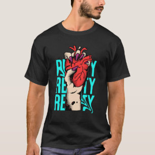 Rot- und Blau-Herz-Streetwear-T-Shirt-Design T-Shirt