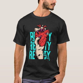 Rot- und Blau-Herz-Streetwear-T-Shirt-Design T-Shirt