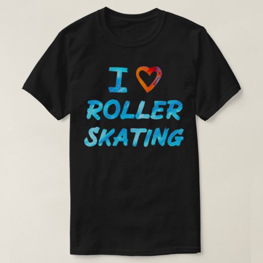 Rot und Blau I Liebe Roller Skaten T-Shirt (Design vorne)