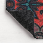 Rot und Blau Kaleidoskop Mandala Blumenmuster Mousepad (Ecke)