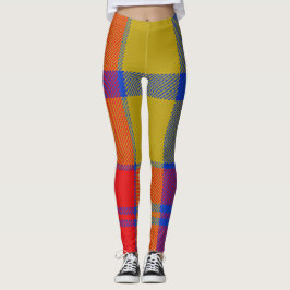 Rot und Blau Kariert Leggings
