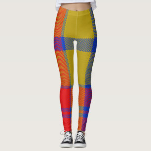 Rot und Blau Kariert Leggings