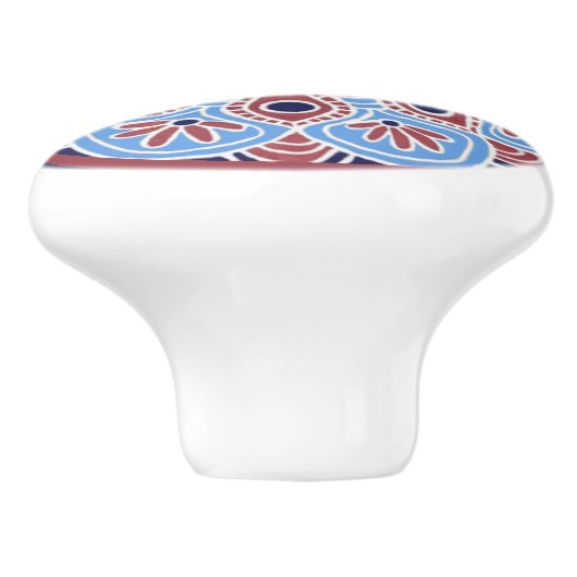 Rot und Blau Keramik Pull Keramikknauf (Seitenansicht)