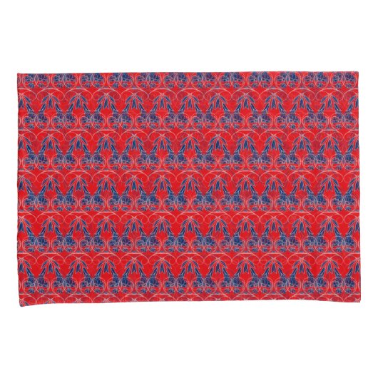 Rot und Blau Kissenbezug (Vorderseite-Rechts)