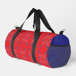 Rot und Blau klein Duffle Bag