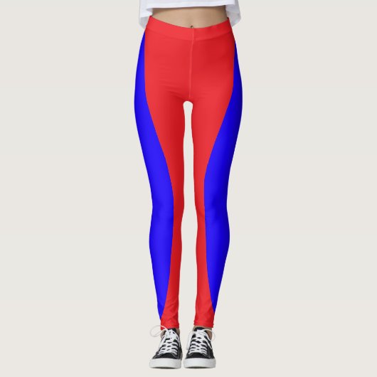 Rot und Blau Leggings (Vorderseite)