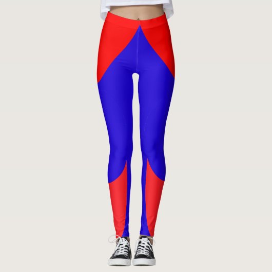 Rot und Blau Leggings (Vorderseite)