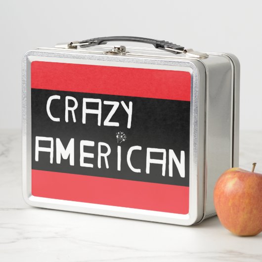 Rot und Blau Metall Brotdose (Beispiel)