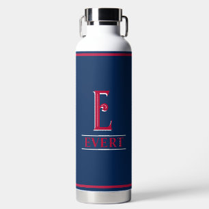 Rot und Blau Mit Monogramm Trinkflasche