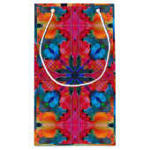 Rot und Blau Modernes geometrisches Wasserfarbmust Kleine Geschenktüte (Rückseite)