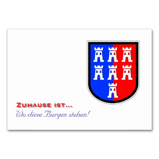 Rot und Blau, muss es sein Tischnummer (Vorderseite)